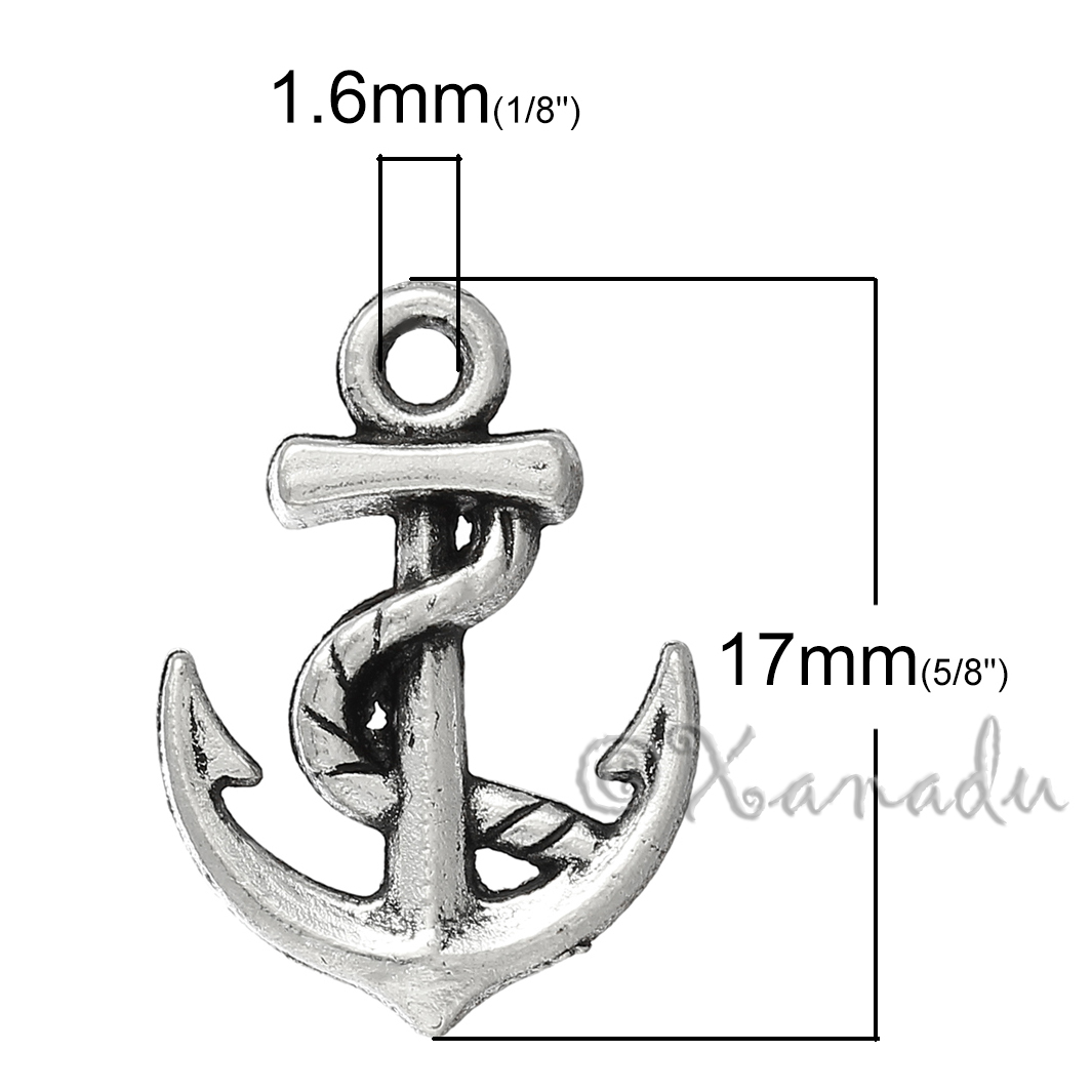 Boat Anchor Wholesale Ocean Nautical Charm Pendants C1526 – 20, 50 Or 100PCs