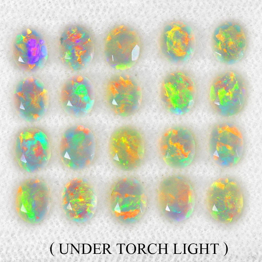 Oval Cut AAA Floral Flash Play Of Color Crystal Fire Opal 4.23ct 5x4mm 20pcs Lot