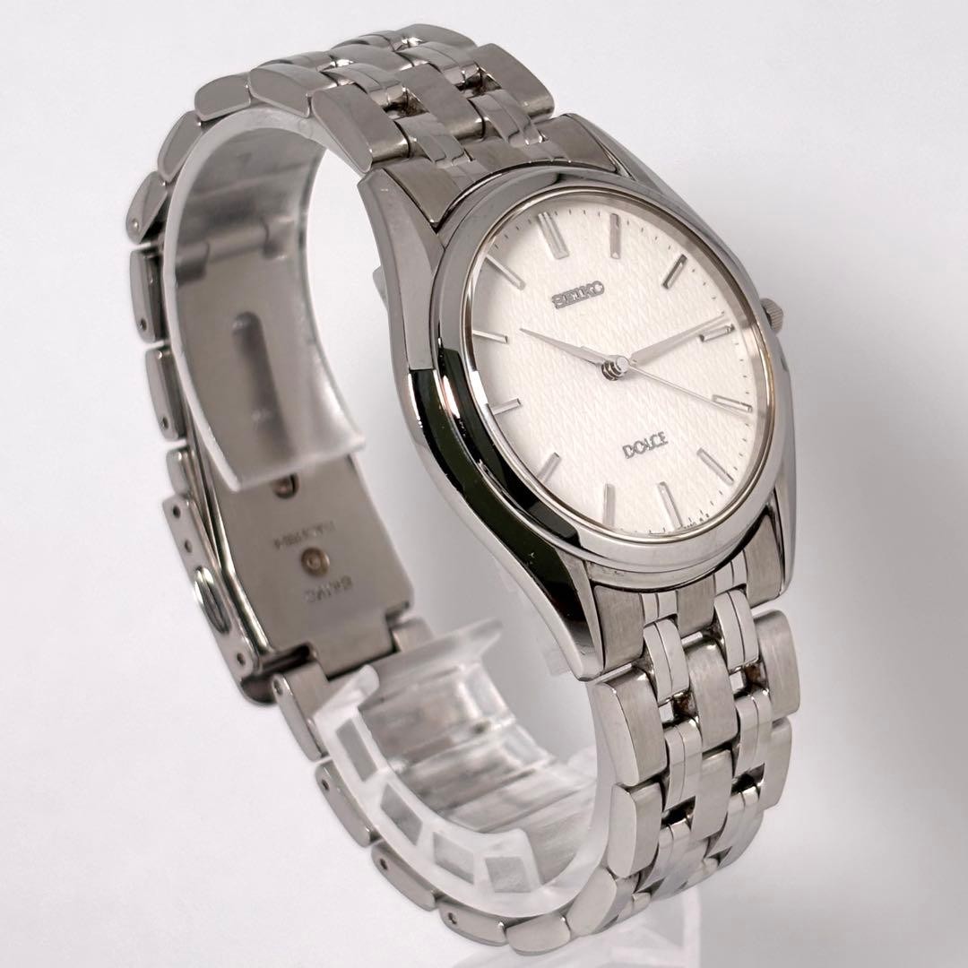 Working New Battery SEIKO Dolce Vintage Watch Ripple Dial Round