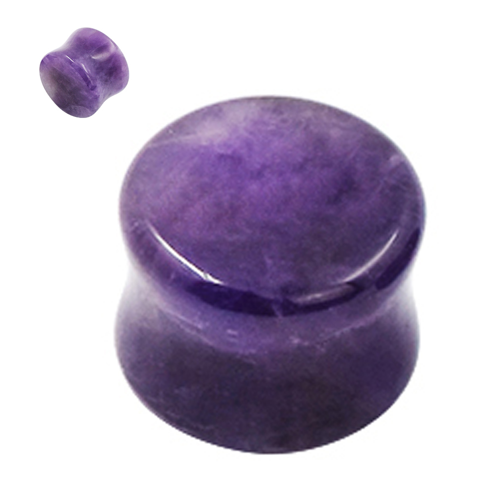 PAIRS Organic Natural Stone Ear Gauges Ear Plugs Double Flared Piercing 2g-5/8″