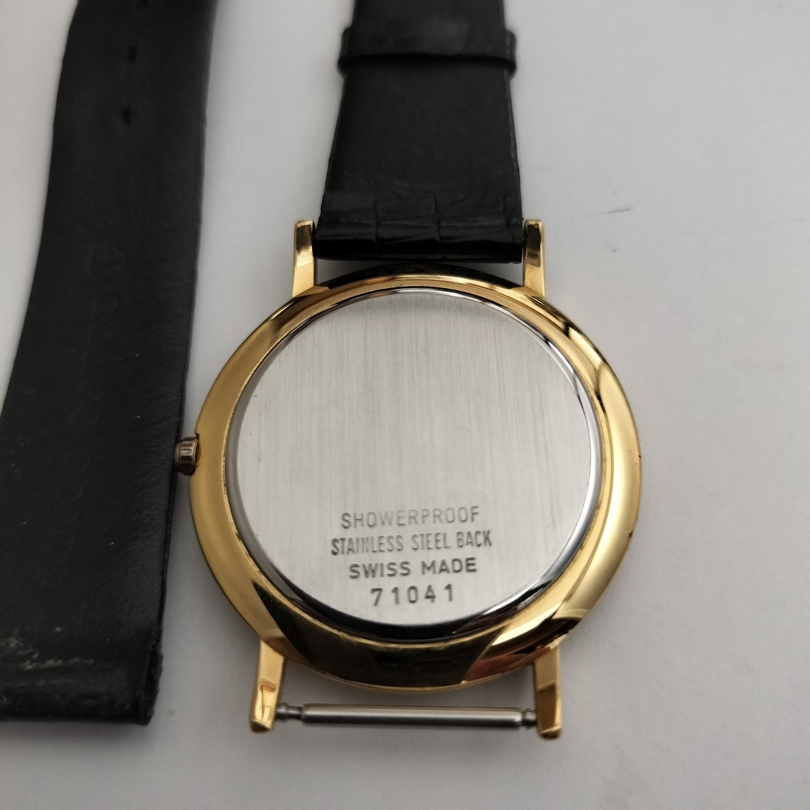 Claude Bernard Swiss Made Watch ETA 955.414 Date Black Gold Luxury Extra Strap