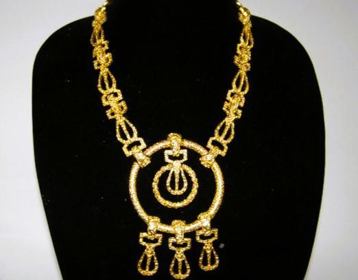 1970s Donald Stannard Massive GP Egyptian Revival Pendant Runway Necklace