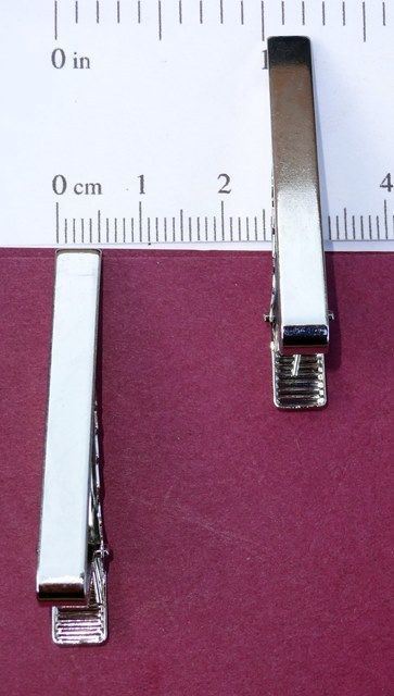 100 TIE BAR Findings SILVER Flat Surface 1.7″ L x .22″ W Strong CLIP 43mmx2.6mm