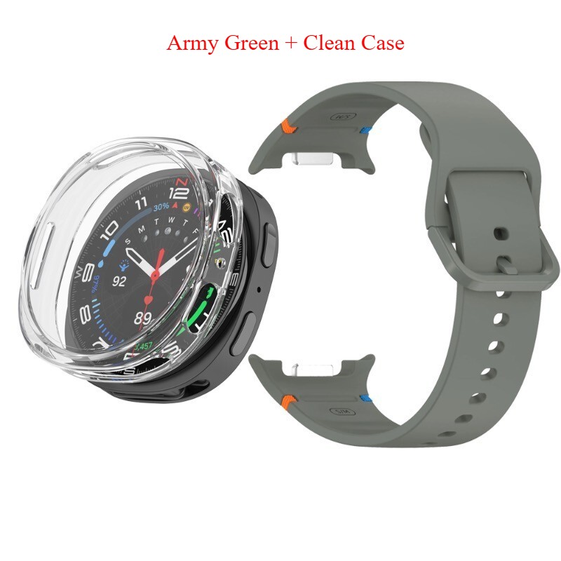 Silicone Watch Band Strap with TPU Case for Samsung Galaxy Watch 8 40/44mm