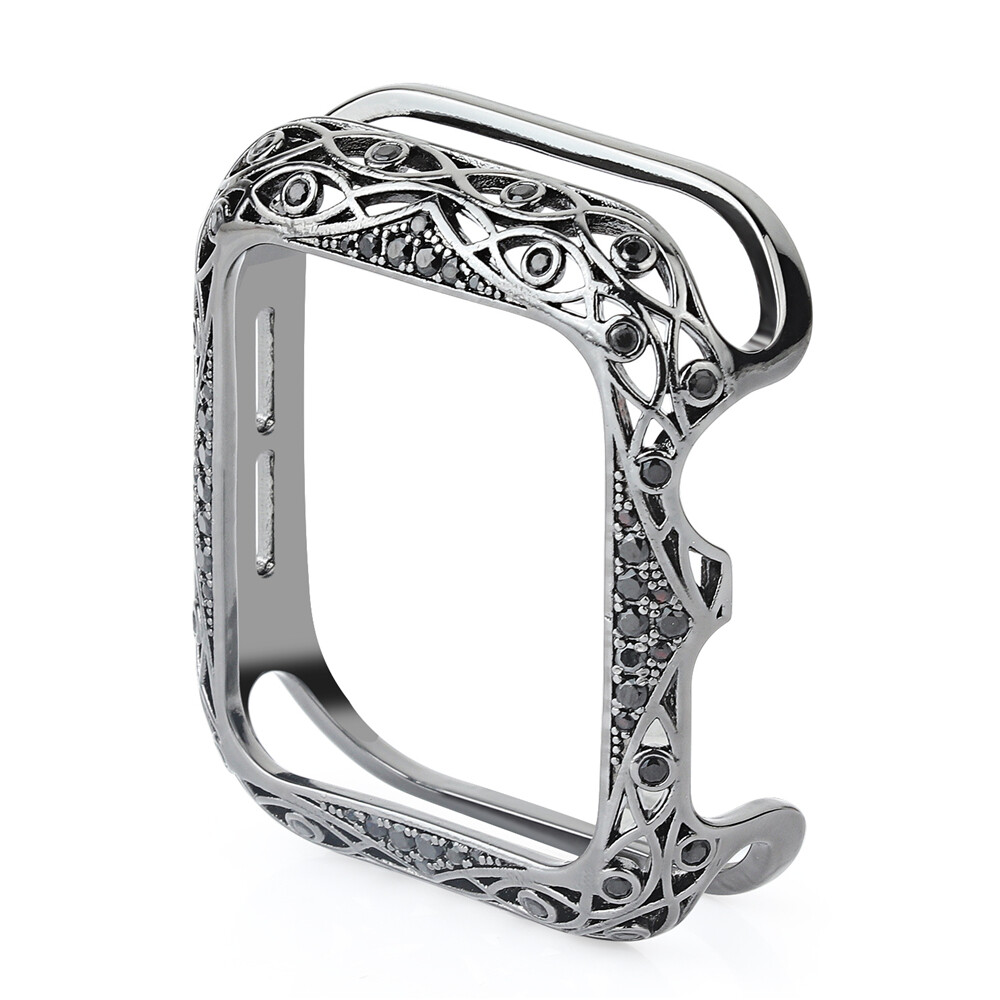 Crystal Metal Frame Case Cover for Apple Watch 9 8 7 6 5 4 3 SE 40/41/42/44/45mm