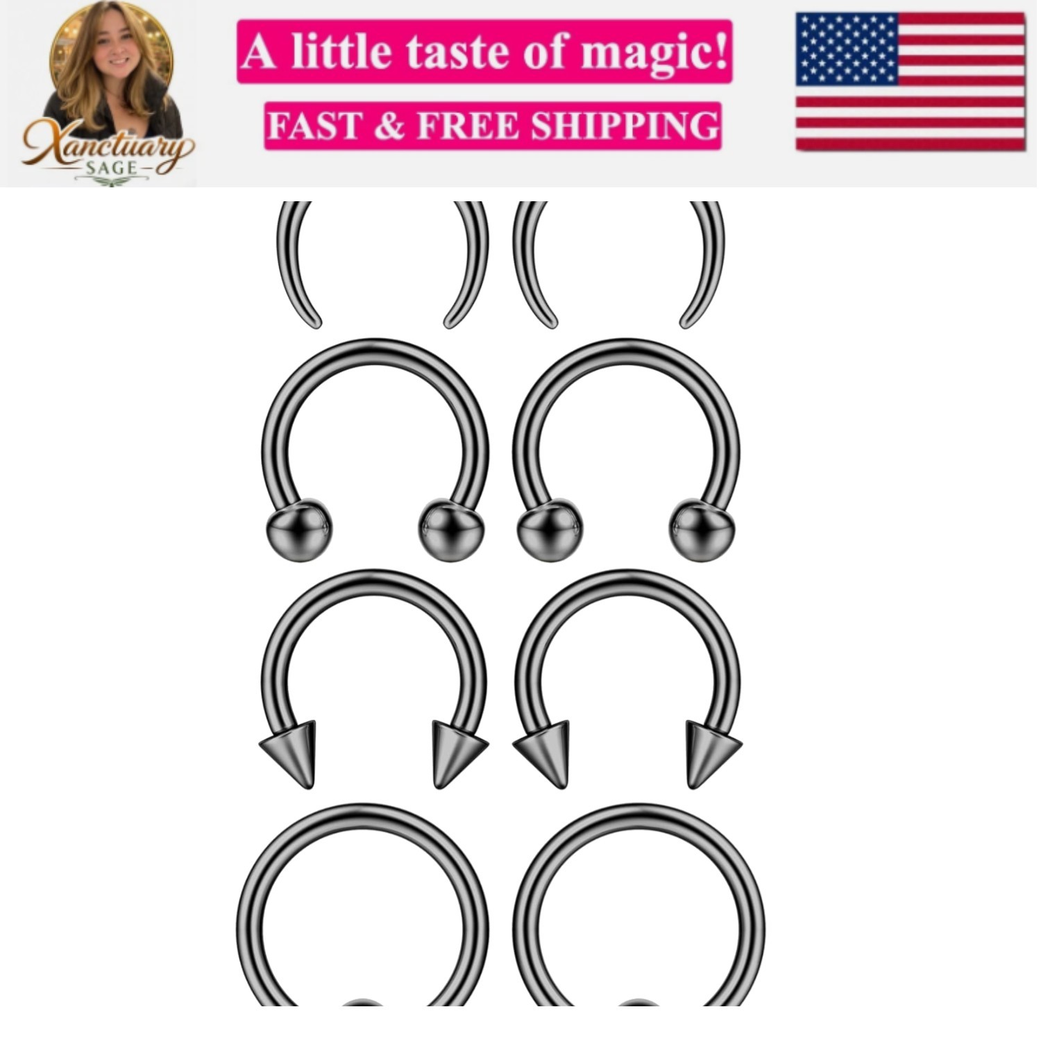 Septum Rings Surgical Stianless Steel 2G 4G 6G 8G 10G 12G 14G Septum ing Kit …