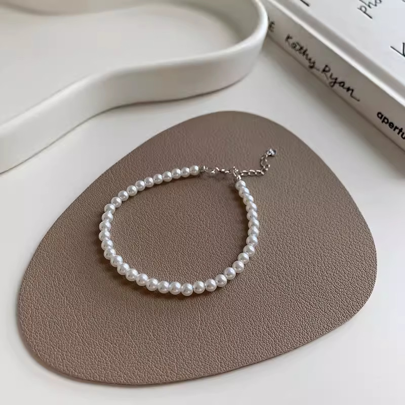 White Pearl Beaded Pearl Dainty Anklet Beach Jewelry Waterproof Healing Gifts
