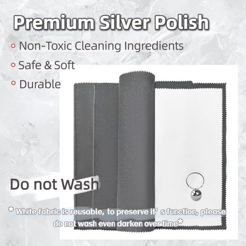 Gavaeu 3PCS Silver Polishing Cloth, 11” x 14” X-Large X Large, Elegant Grey