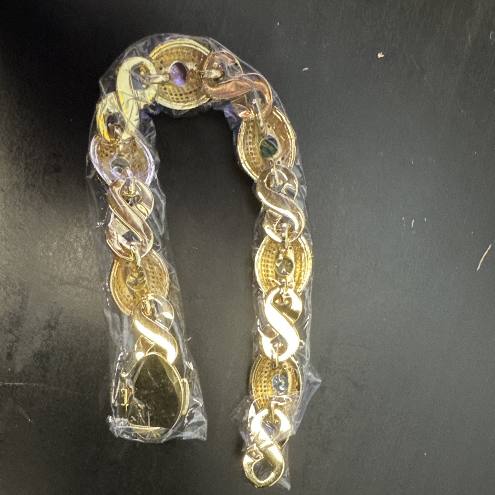 HelloIce 8” 14mm Infinity Eye Bracelet. Hollow Back