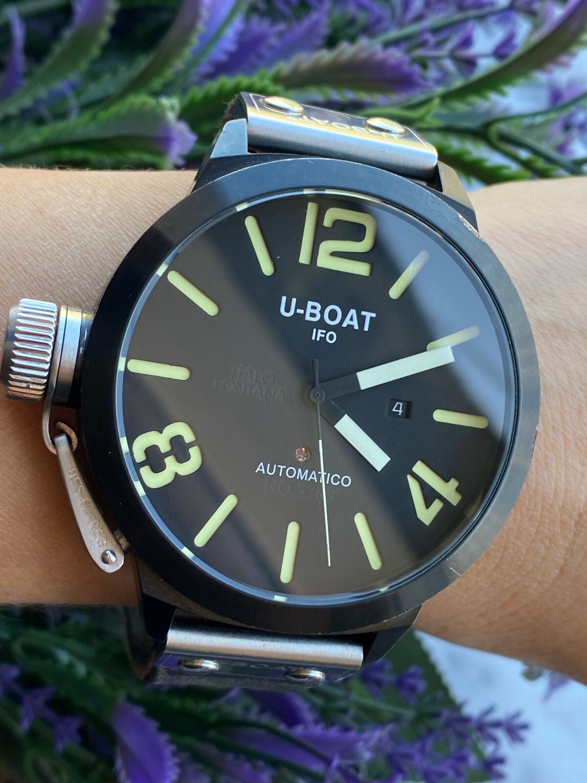 U Boat Automatic Watch Italo Fontana Mens 52mm Black No.5356