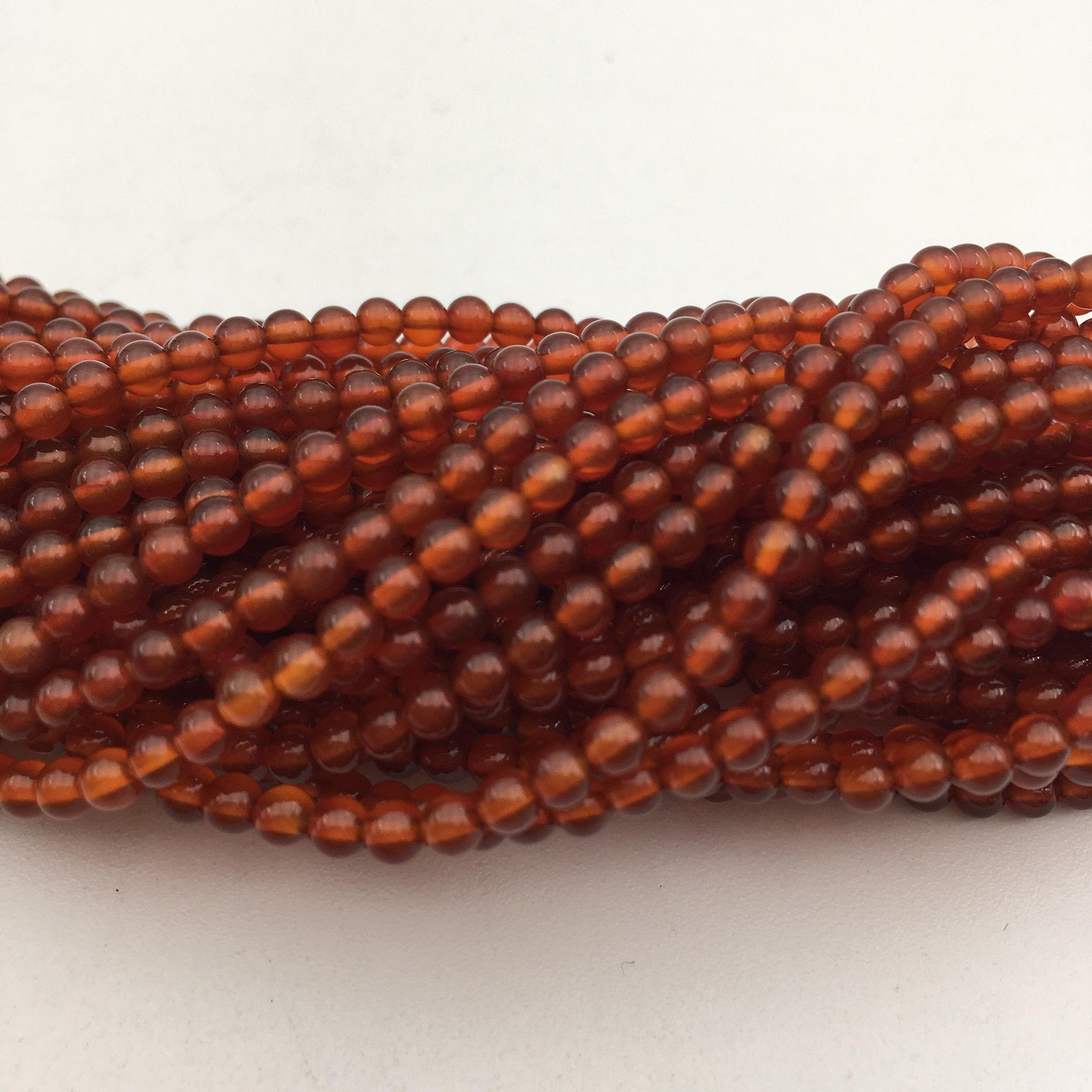 Carnelian Smooth Round Gemstone Beads 3mm Approx 15.5″ Strand