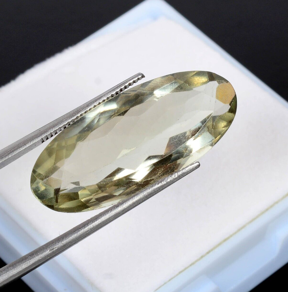 Certified 14.60Ct Natural Green Amethyst Oval Cut Loose Faceted Jewelry Gemstone