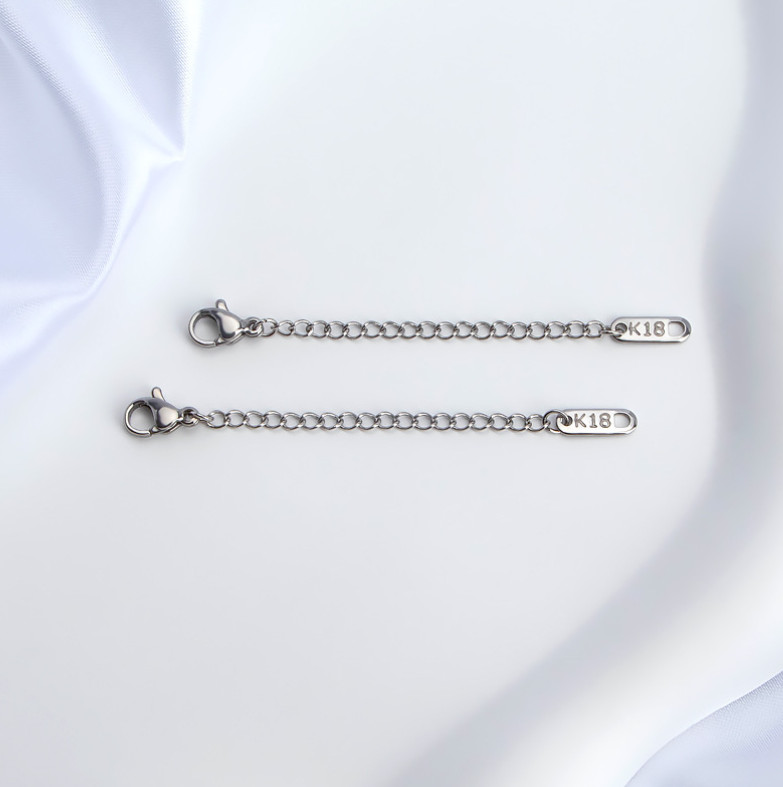 2Pcs Stainless Steel Necklace Bracelet Lobster Extenders Chain Jewelry Findings
