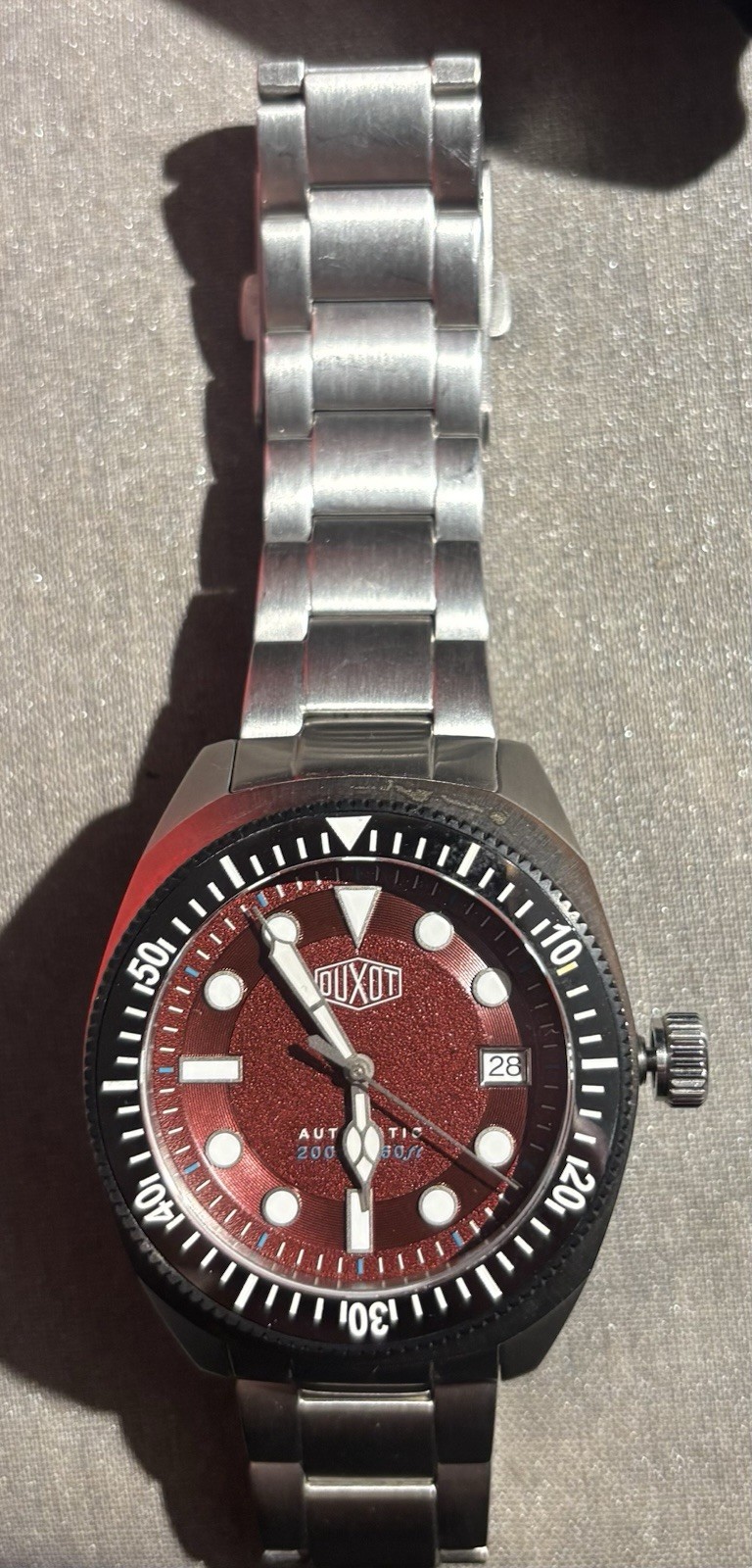 Duxot Maris DX-2001-66 Automatic Dive Watch Deep Red NH35 Sapphire Crystal NEW