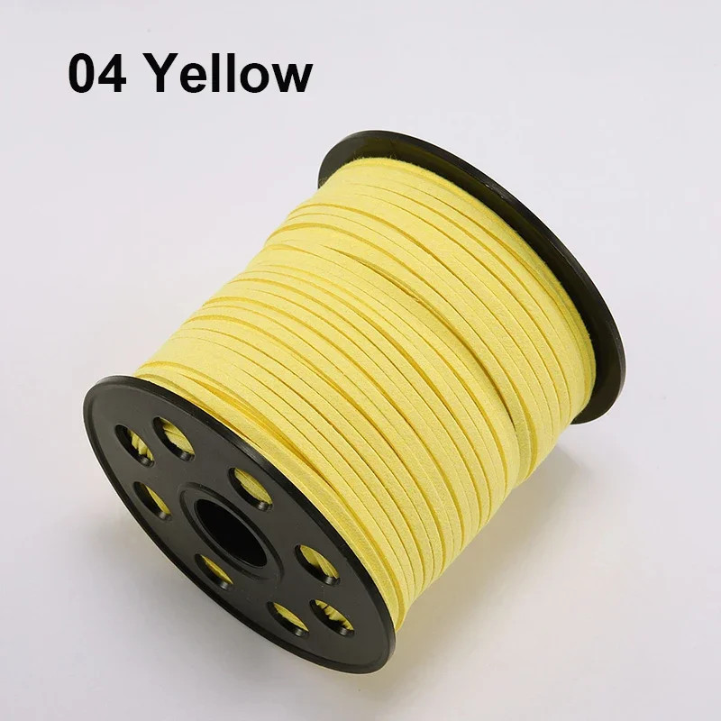 100 Yard Faux Leather Cord String 3mm Flat Suede Bracelet Necklace Jewelry