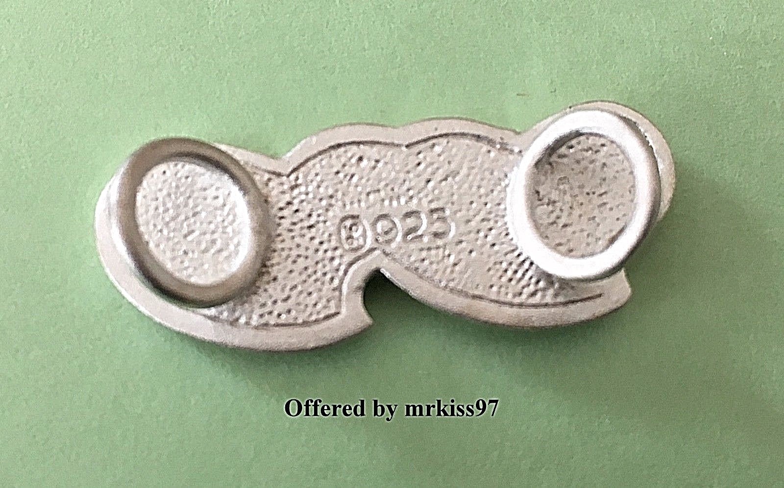 Double Hearts Clasp Sterling Silver 925 Made in USA use w Convertible bracelet