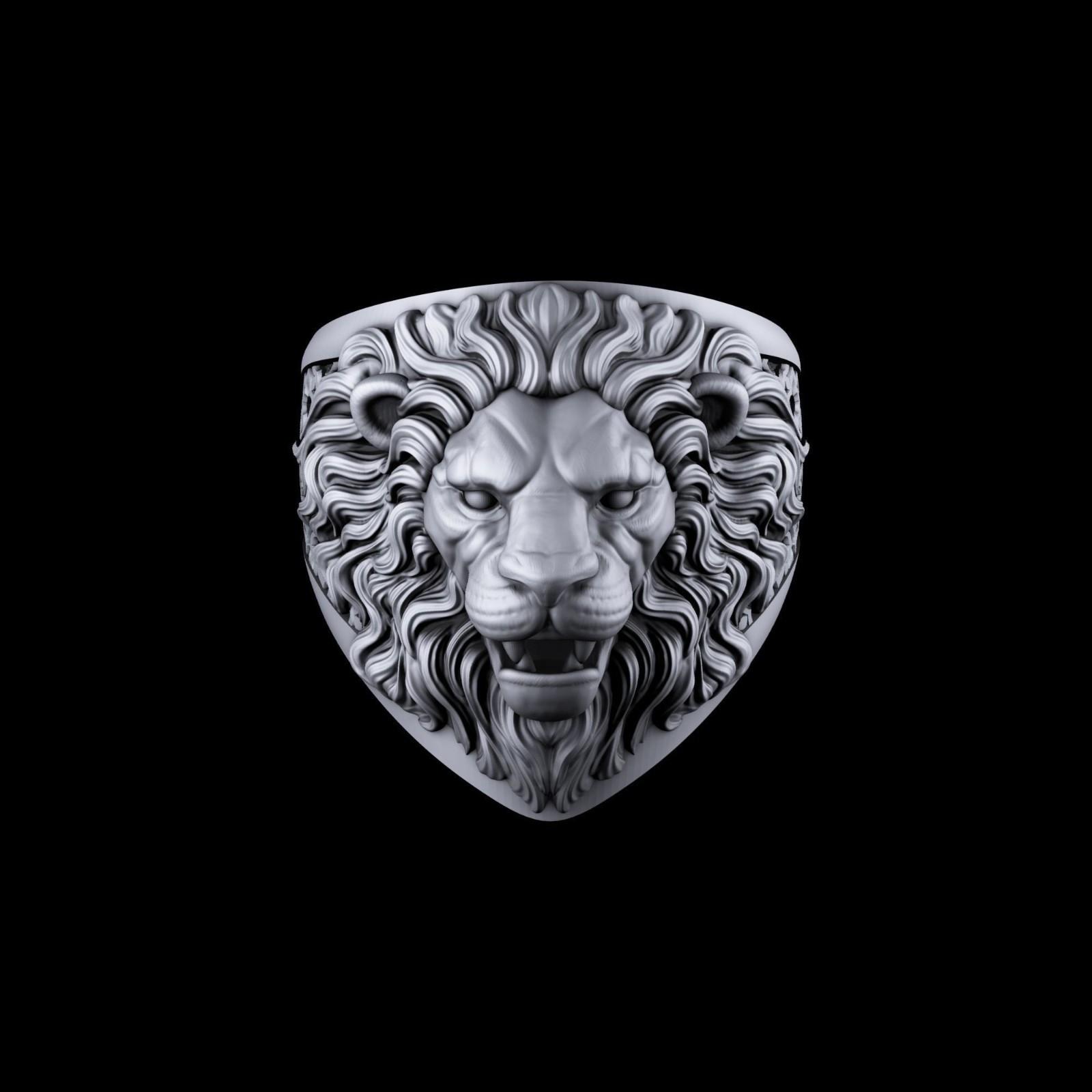 Oxidized Men’s King Of Jungle Ancient Lion 925 Sterling Silver Statement Rings