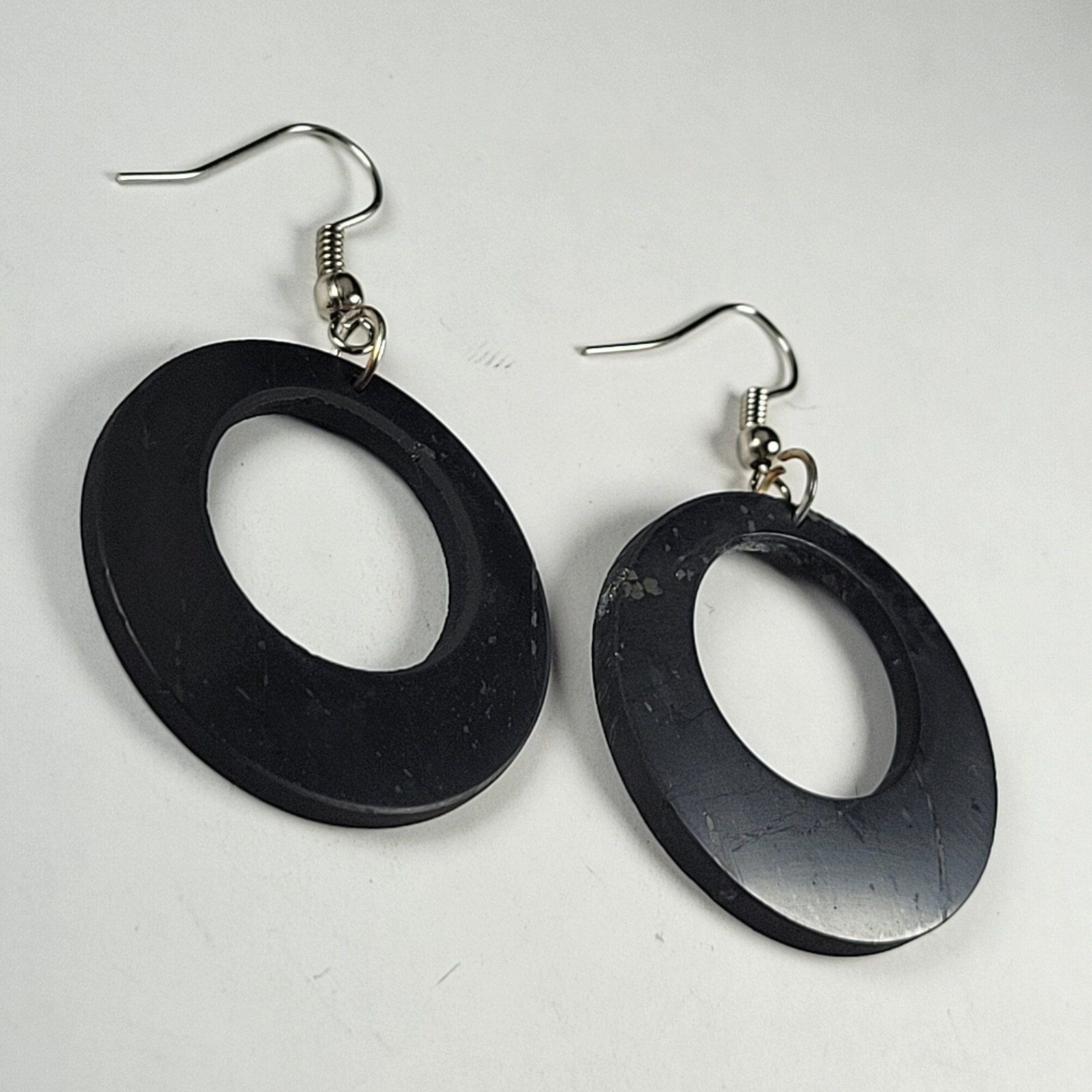 Shungite Earrings EMF 5G Wi Fi Protection Jewelry – Double Circle – 1 pair