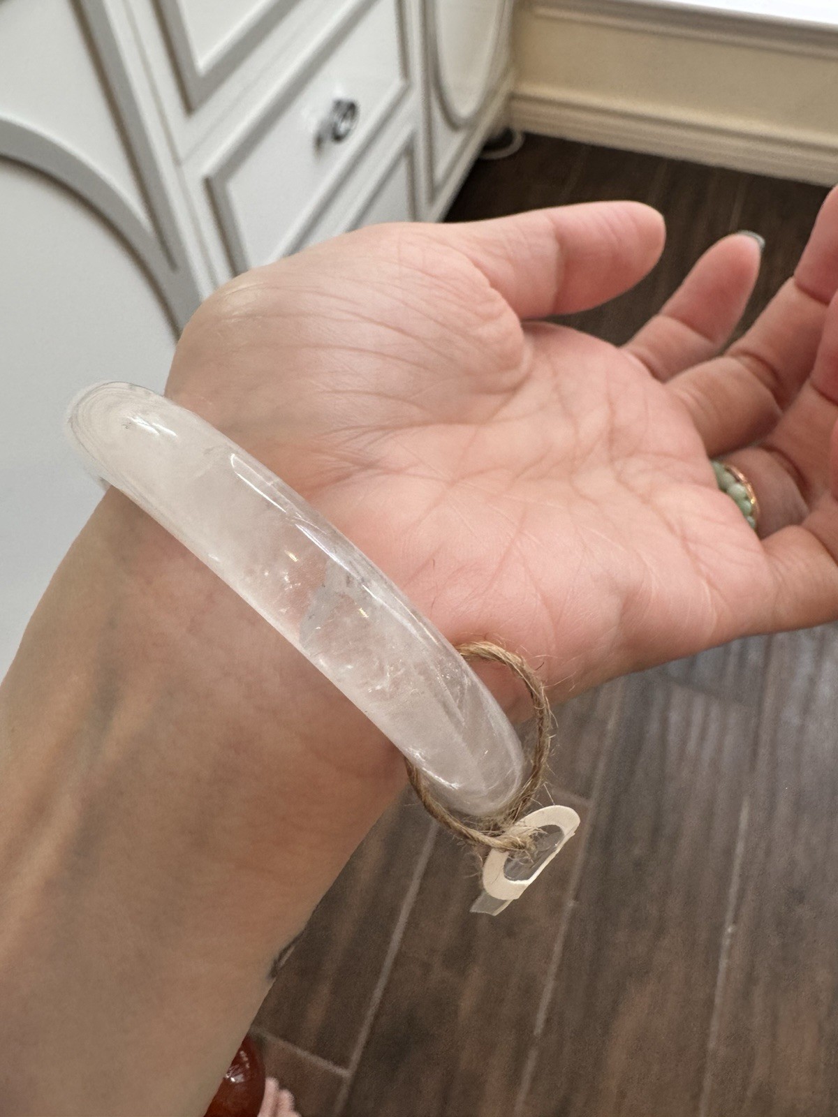 Natural White Quartz Bangle 50.5mm