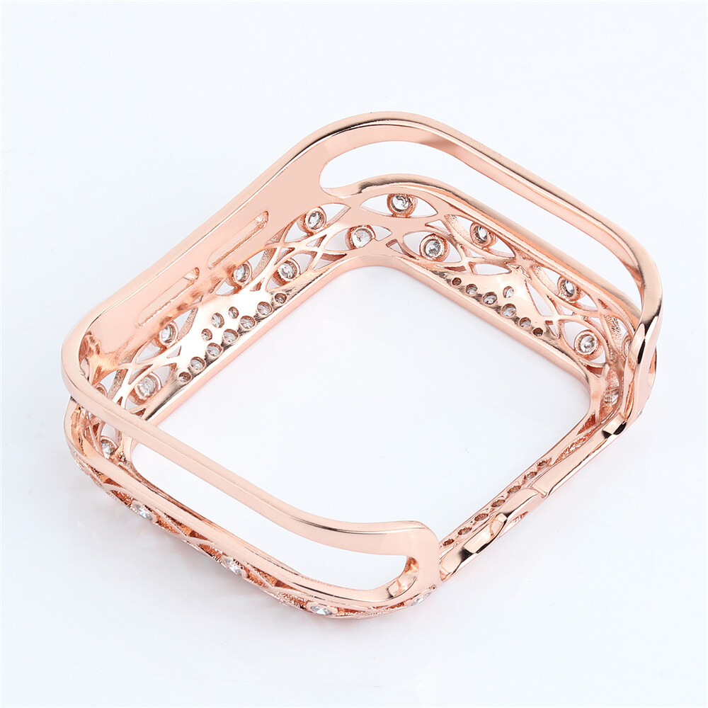 Crystal Metal Frame Case Cover for Apple Watch 9 8 7 6 5 4 3 SE 40/41/42/44/45mm