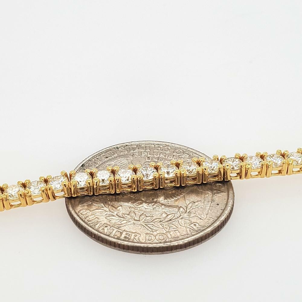 Wedding Gift 4.5Ct Round GH/VSSI Natural Diamond Tennis Bracelet 14K Yellow Gold