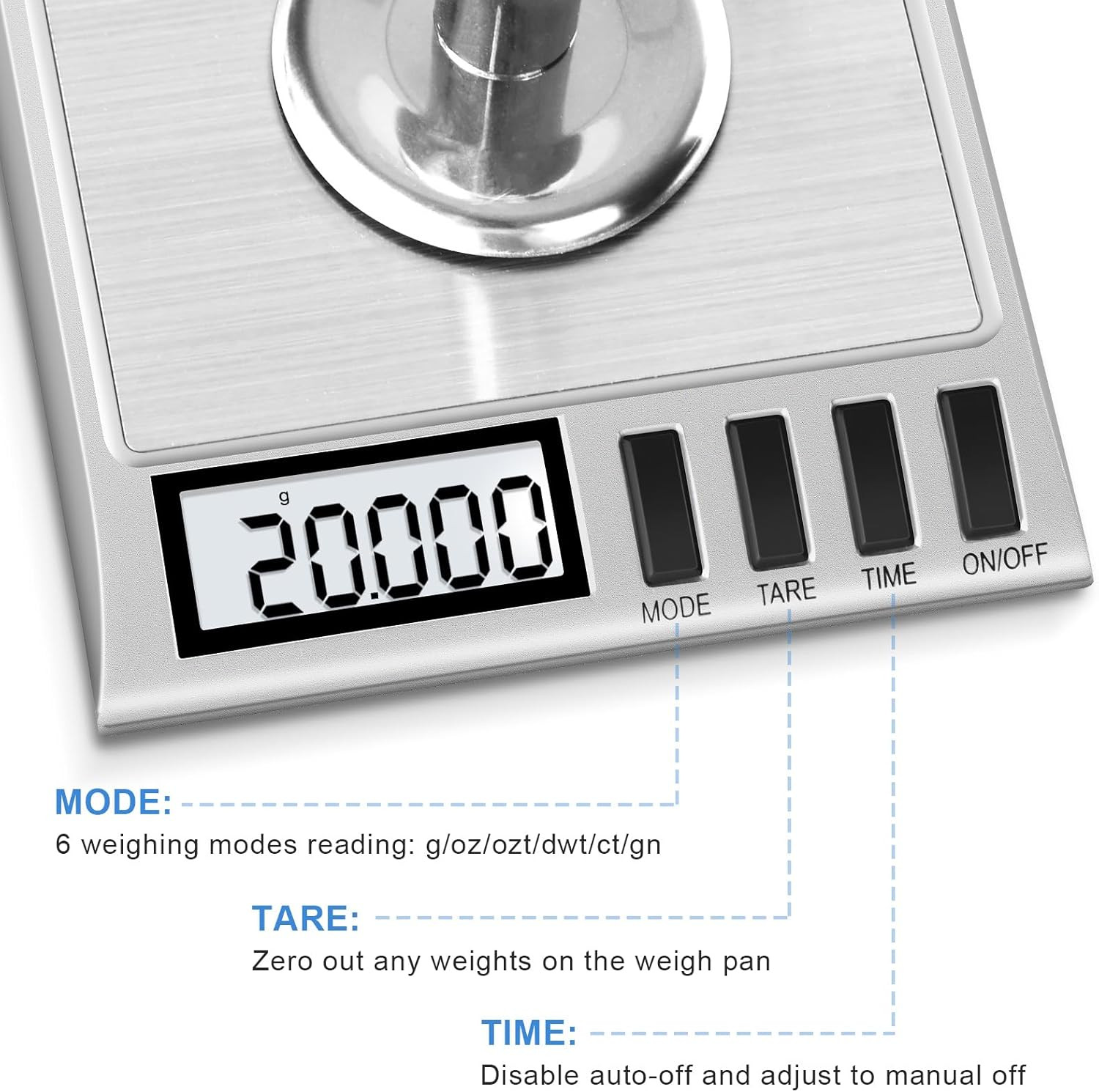 Fuzion Milligram Scale, 50G/0.001G Digital Milligram Scale with Calibration Weig