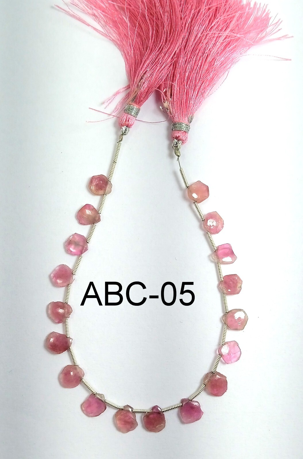 24 Ct 6×8-7×8.5 MM Natural Pink Color Tourmaline Smooth Slice 8 Inch Necklace