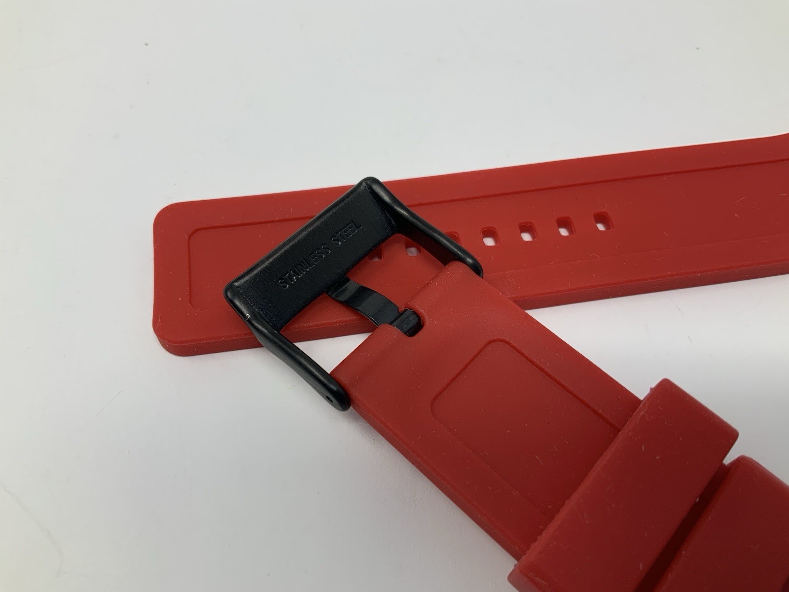 Redline Watch Red Rubber Strap Band With Black Buckle
