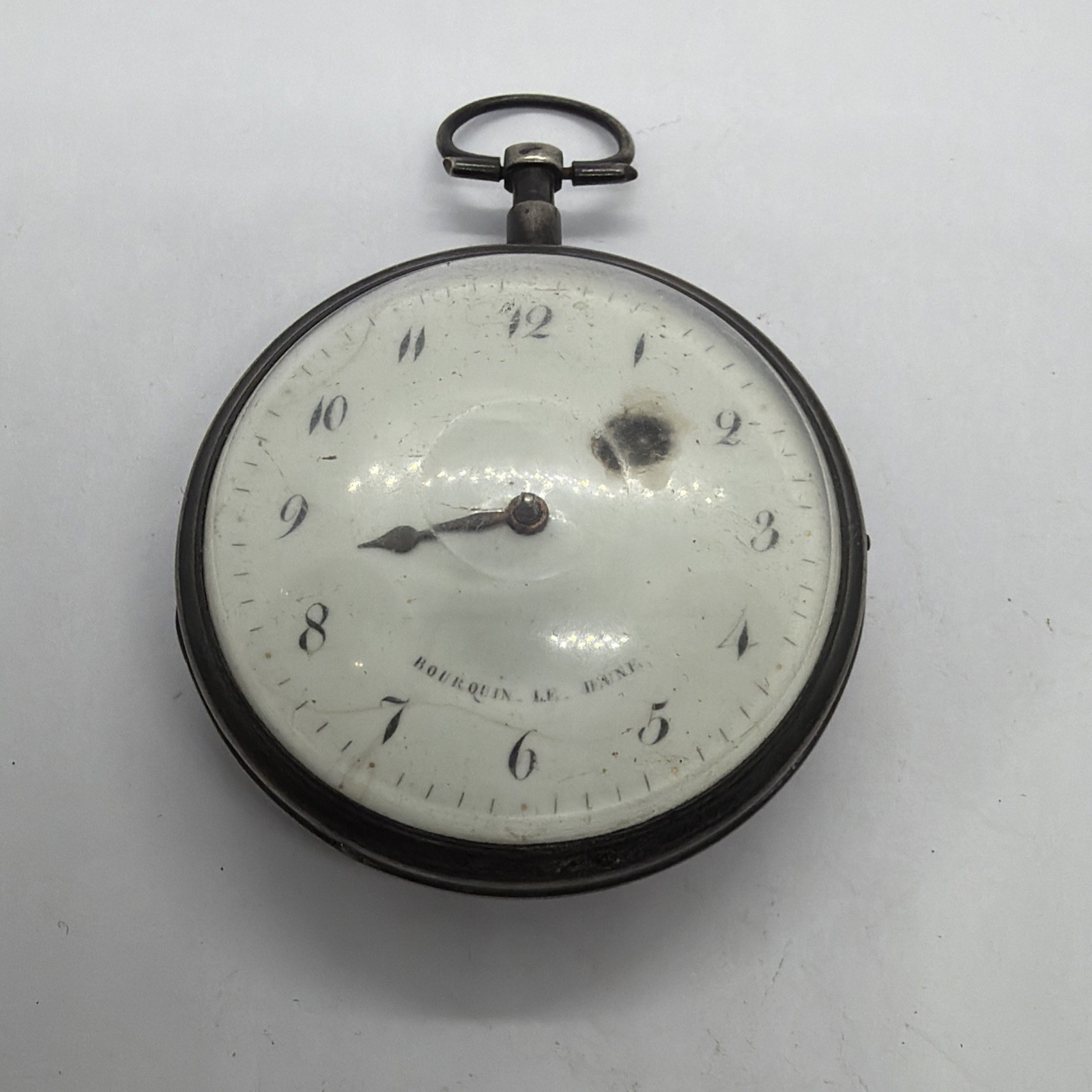 French Bourquin Le Juene Verge Fusee Silver Case Pocket Watch Very Early