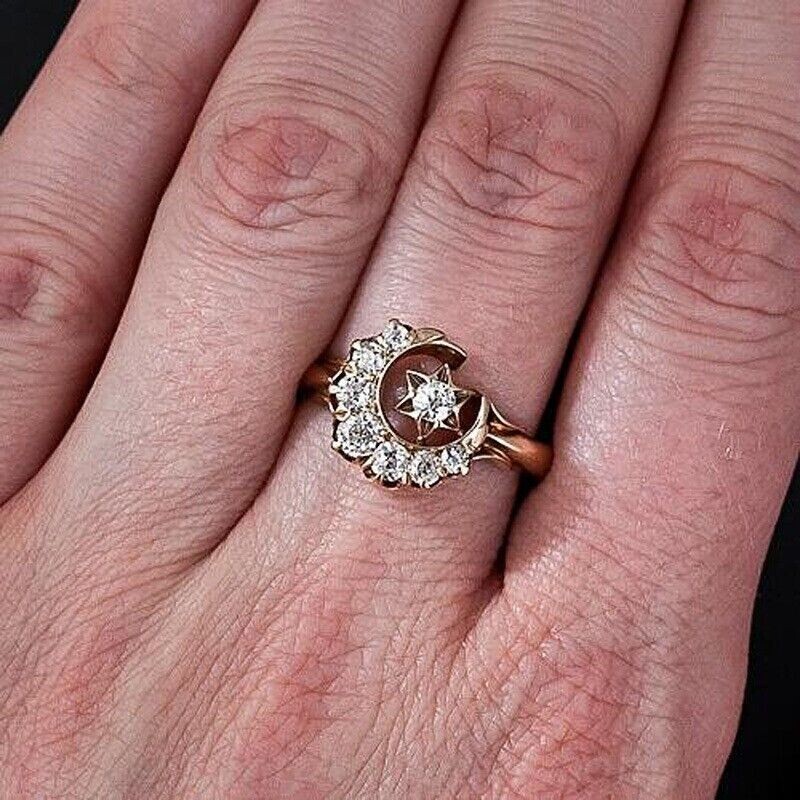 Iconic Retro Vintage Style Ring 2 Ct CZ Ladies Anniversary Ring 14K Gold Plated