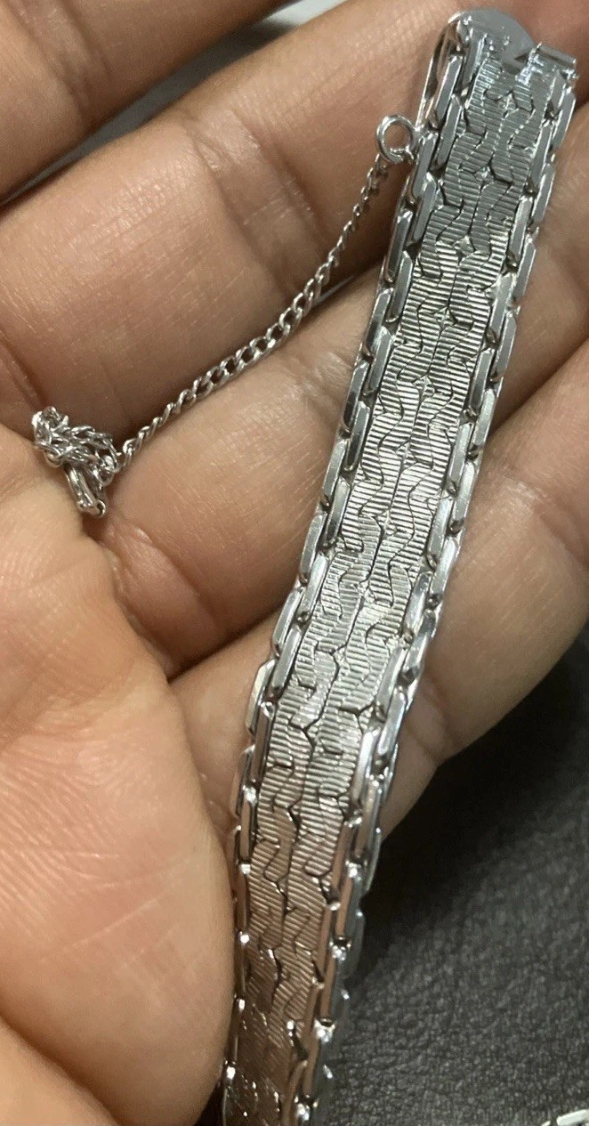 HSB Sterling Silver Bracelet 11.4mm Wide 28 Grams 7.5 Inches
