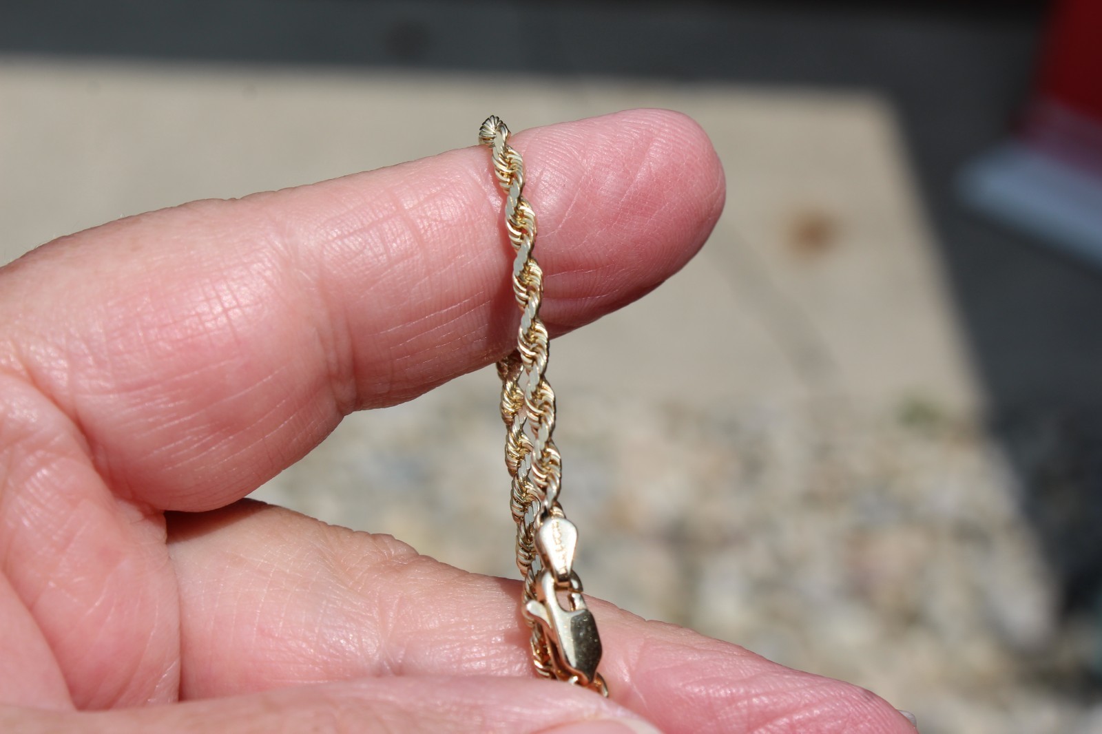 10K Yellow Gold 3mm ROPE Chain 24″ Necklace, 11.1 grams, Signed Midas 104 10k