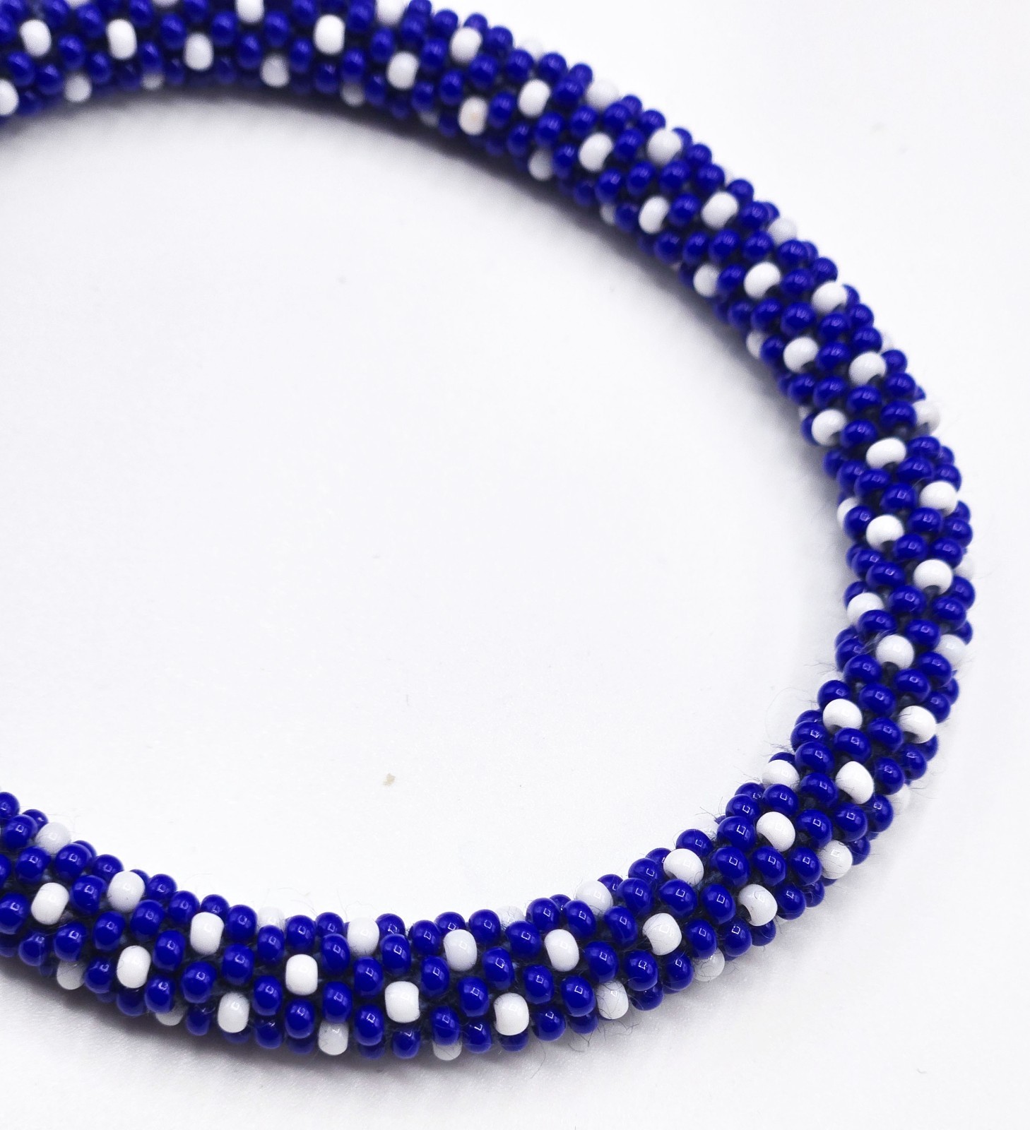 Set of 2 Handmade Nepal Glass Seed-Bead Crochet Boho Chic Roll-On Bracelet