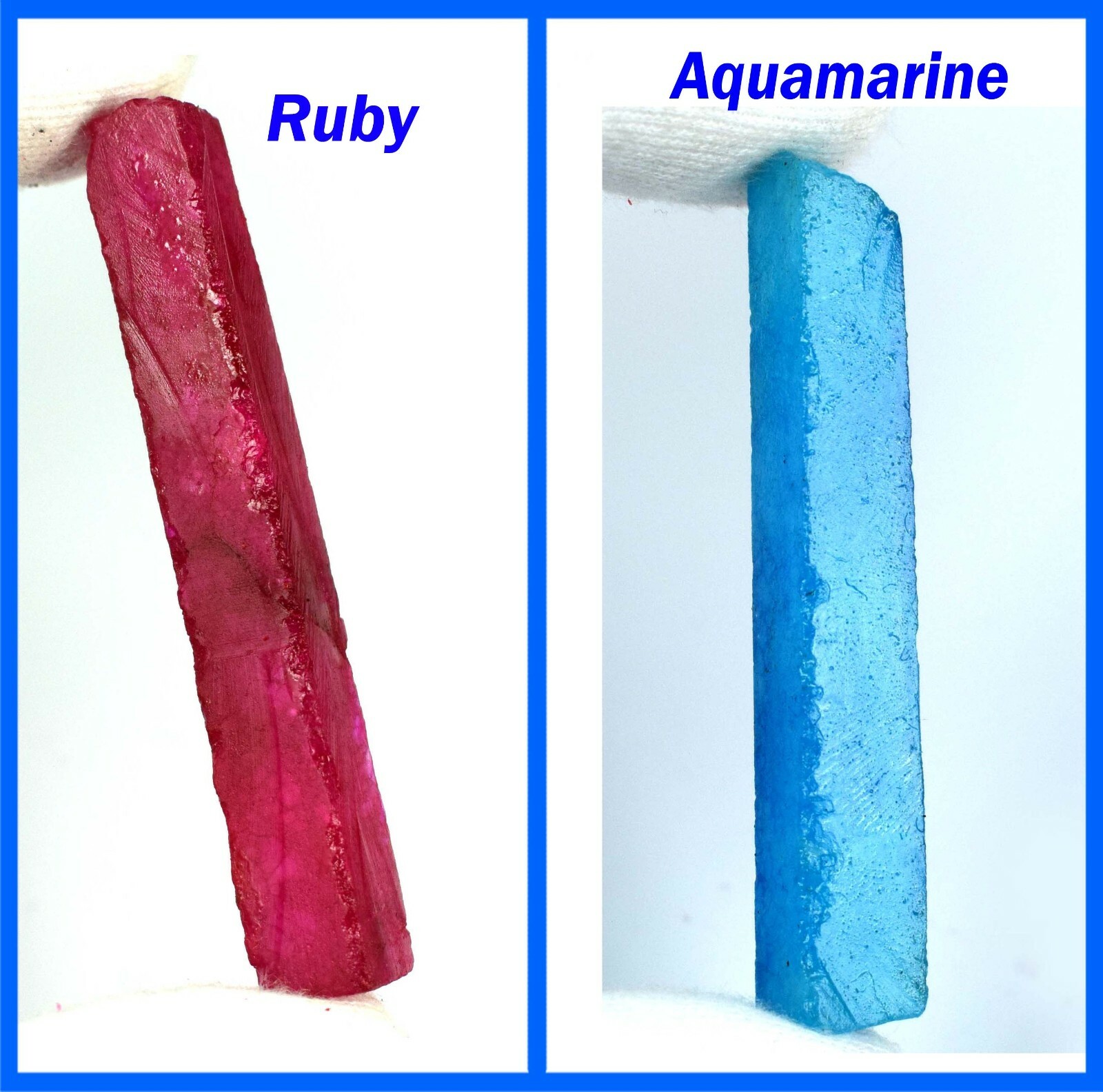 120 Ct Natural Ruby & Aquamarine Gemstone Slice Rough Pair GH05 New Year Offer
