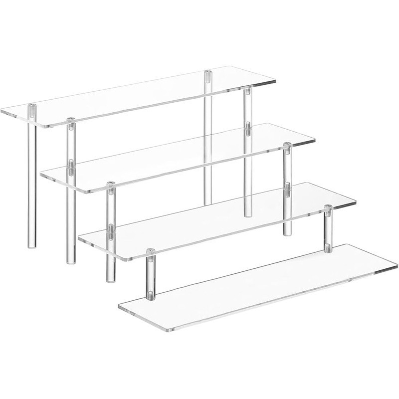 4 Tier Acrylic Perfume Organizer Stand Clear Display Risers Cologne Cosmetic