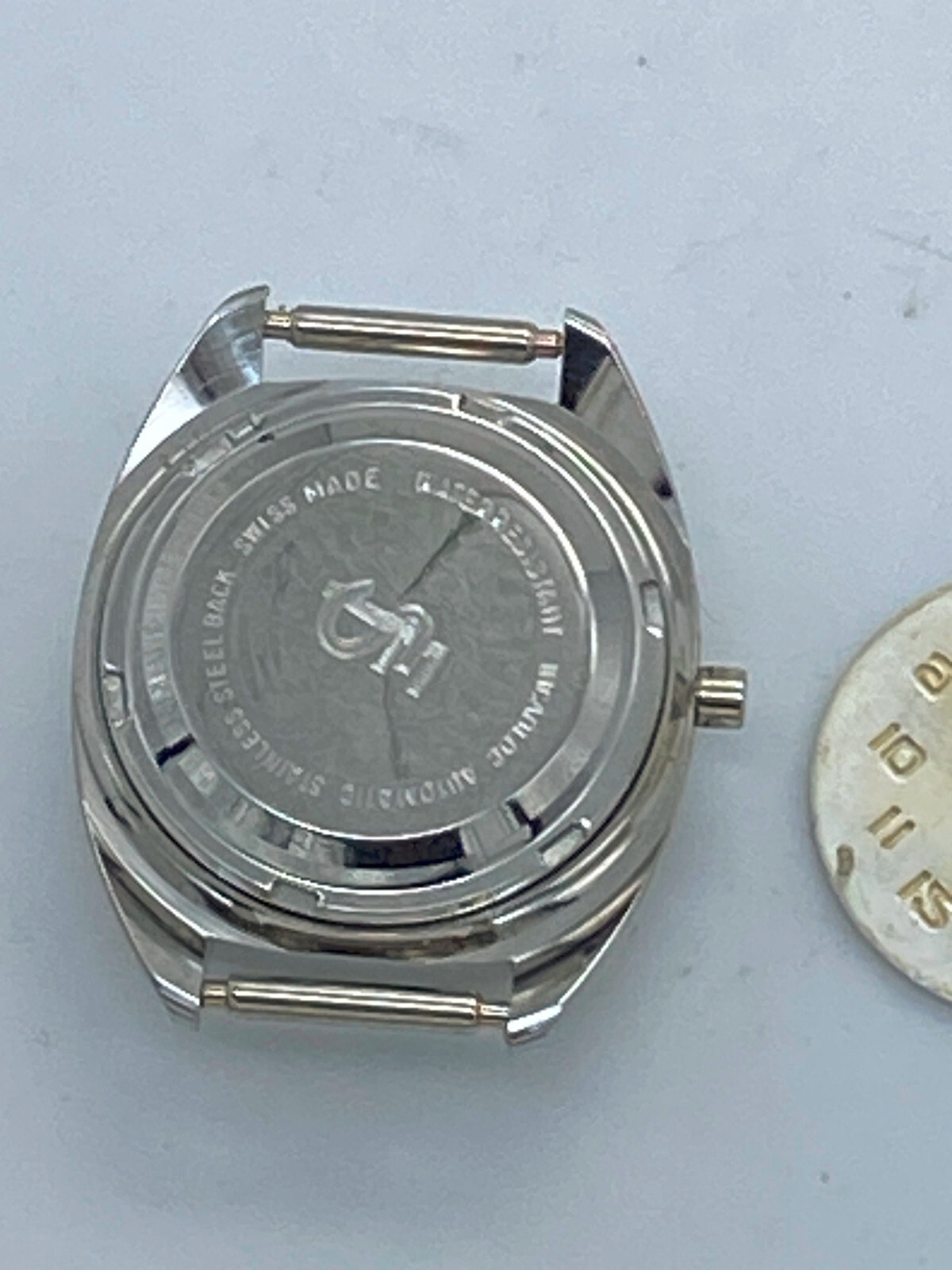 NOS STAINLESS STEEL case for ETA 2688 or 2671 with dial old stock not used