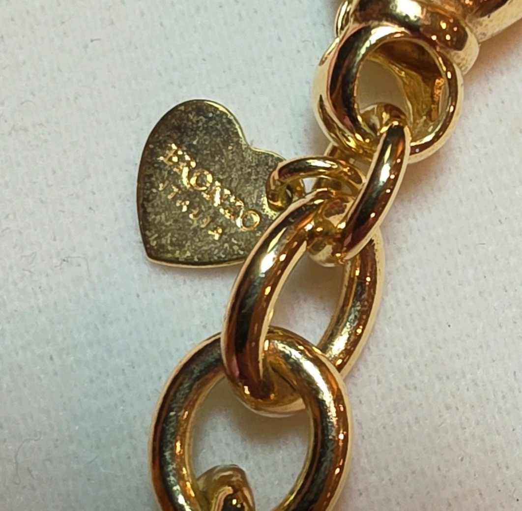 UnoAErre Gold Tone Oval Link Chain Necklace Lobster Clasp Made in Italy