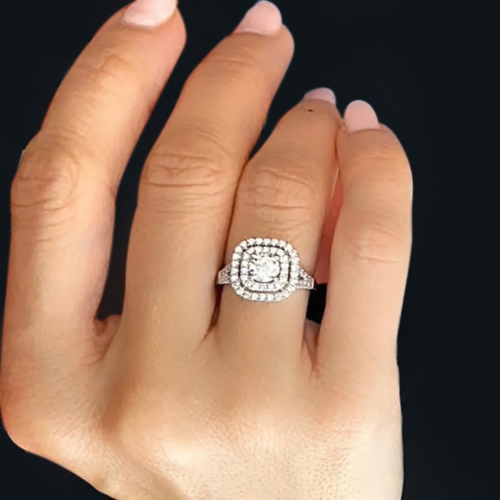 Diamond Ring Wedding Gold Lab Grown 18K White GLI Round Cut E F VVS 1.20 Carat