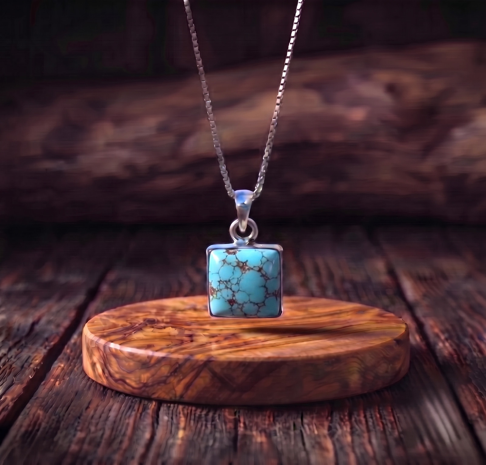 Sterling Silver Womens Turquoise Gemstone Pendant Handmade 925 Sterling Silver