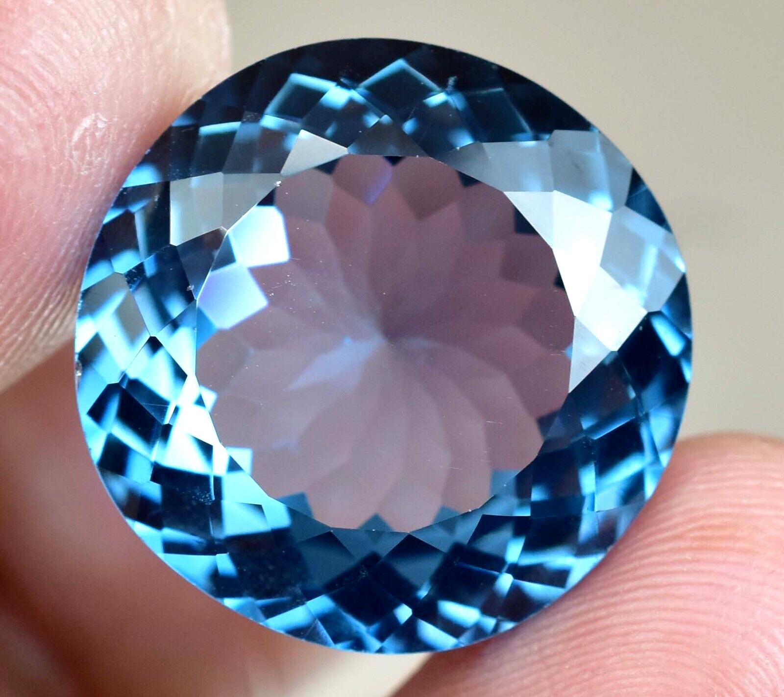 26.75Ct Natural Namibia Jeremejevite Flawless Certified Round Cut Loose Gemstone