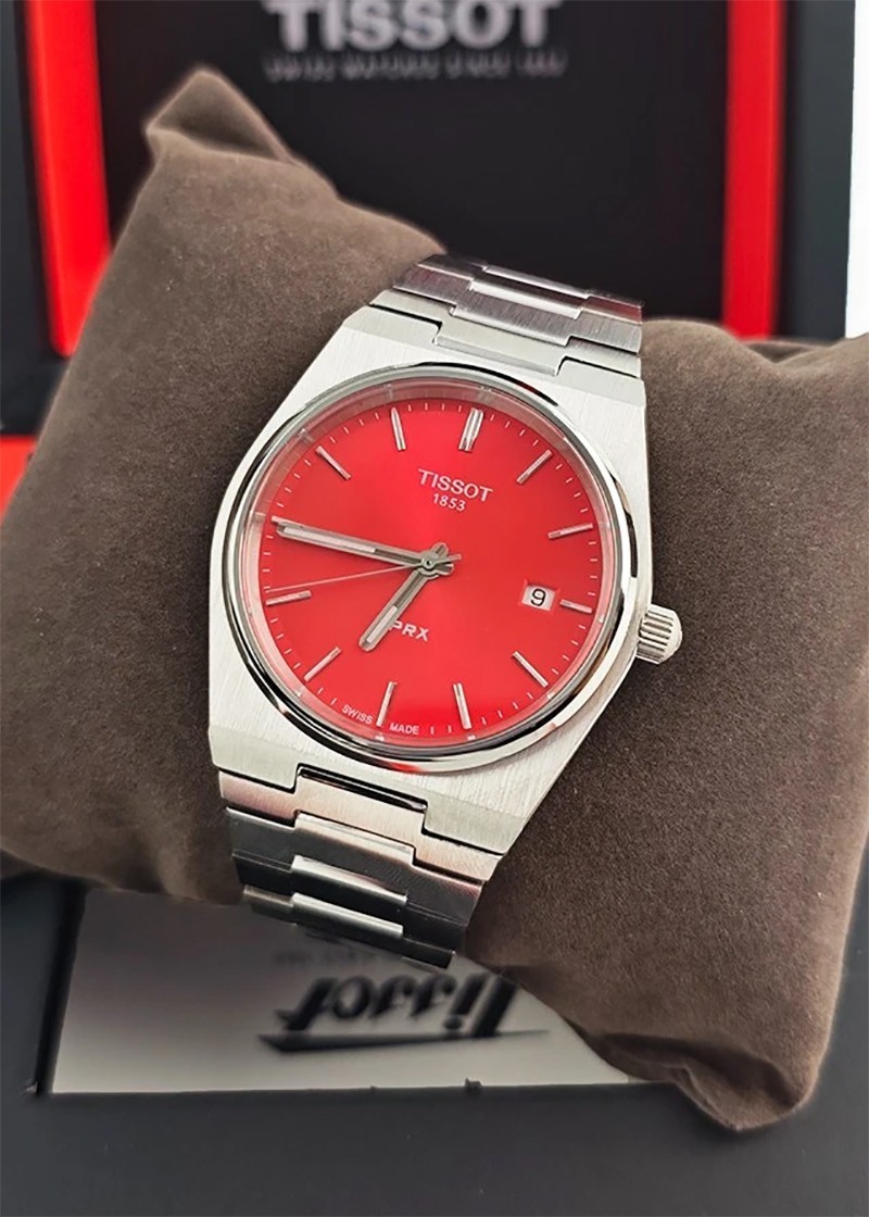 Tissot PRX T137.410.11.421.00 Men’s 40mm Red Dial Stainless Steel Watch