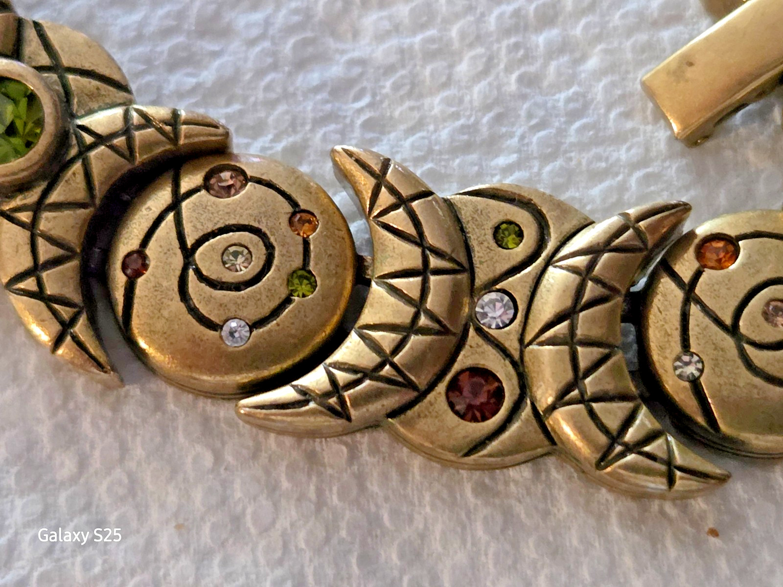 PATRICIA LOCKE Choker Collar Necklace & Brooch Colored Crystals Stunning