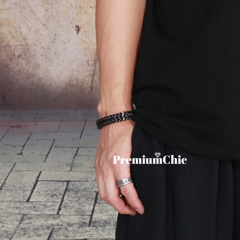 Unisex Stainless Steel Mesh Bracelet Wristband w Magnetic Clasp