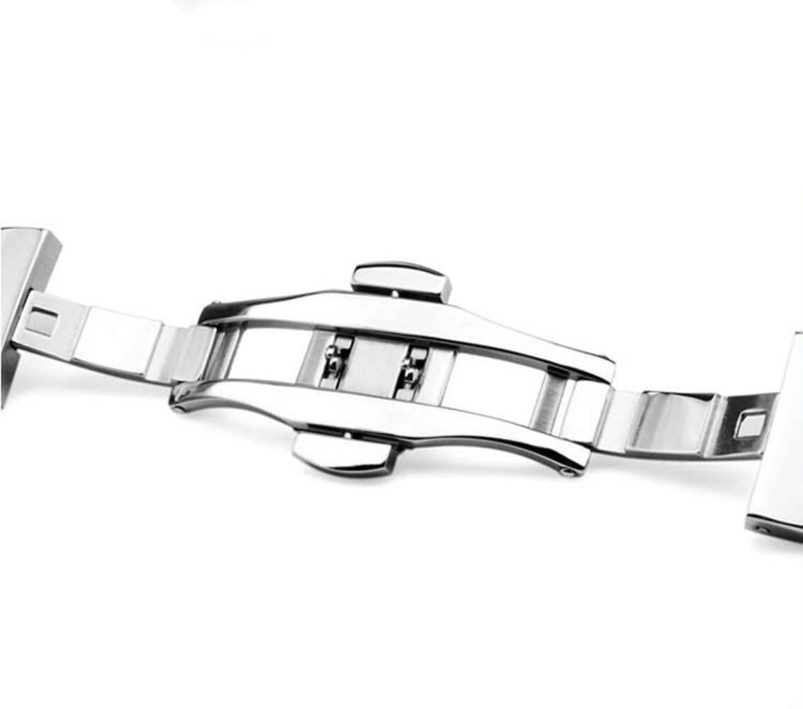 Stainless Steel Polished Bracelet Replacement Watch Band Butterfly Clasp #5010