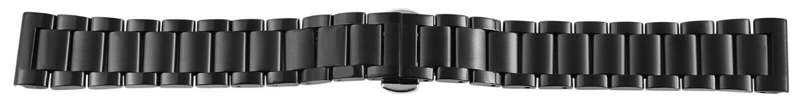 Ringed Watch Strap Stainless Steel 18 20 22 24 Brushed Black