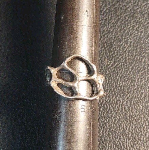 3.2 Grams Sz 5.25 Abstract Gothic Punk Sterling Silver 925 Ring