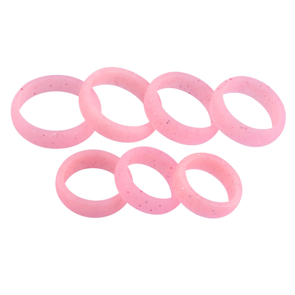 1PC Glitter Silicone Wedding Ring Men Women Band Jewelry Size 4-10 5.7mm Wide