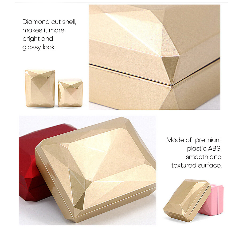 1/5/10x Necklace Pendant Box with LED Jewelry Storage Display Case for Wedding