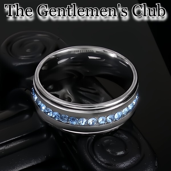 1.9K+ Sold THE GENTLEMEN’S CLUB, 8.0MM SKY BLUE 3A+ CZ TUNGSTEN RING SZ 9-12