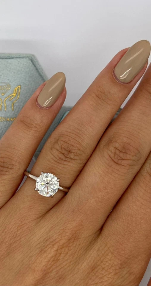 1.00Ct Natural Diamond Solitaire | Round Cut Engagement Ring In 14K White Gold